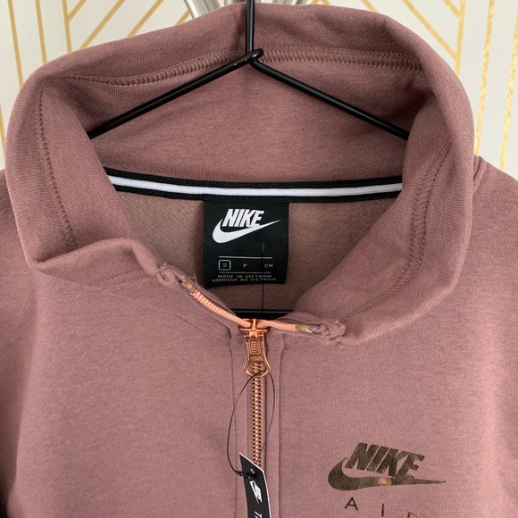 Nike Mauve Pink + Rose Gold Half Zip Sweatshirt - Picture 4 of 5